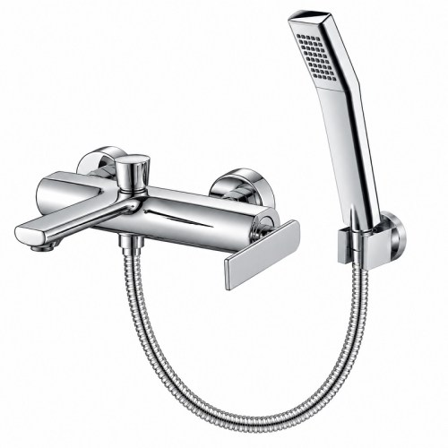 Μπαταρία λουτρού Interflex Zen 086790 με τηλέφωνο ντους και σπιράλ χρωμέ