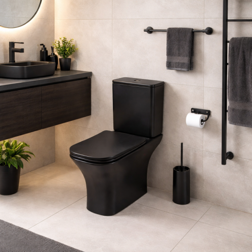 μαύρη λεκάνη μπάνιου ματ