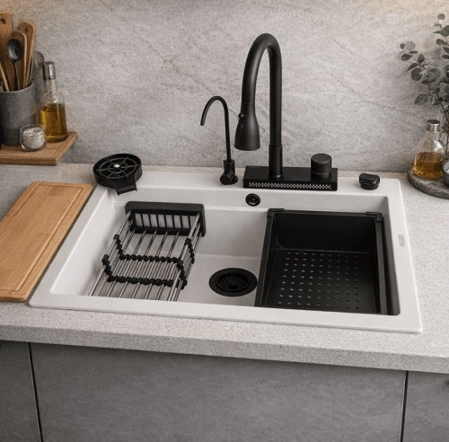 sanitec νεροχύτης multi με μία γούρνα